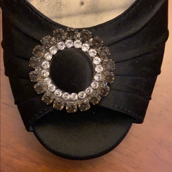 Black Peep Toe Heels with Strap - Picture 12 of 16